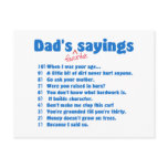 Dads favourite sayings postcard