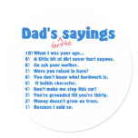 Dads favourite sayings sticker