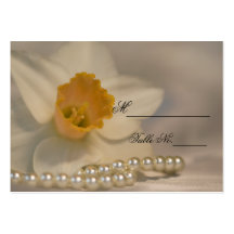 Daffodil and Pearls Wedding Place Card Business Card Template