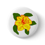 Daffodil flower sea turtle button