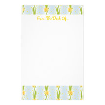 Daffodil Pattern Personalized Stationery