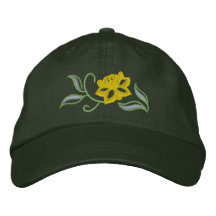 Daffodil Spray Embroidered Baseball Caps