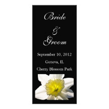 Daffodil Wedding Program Card Personalised Rack Card