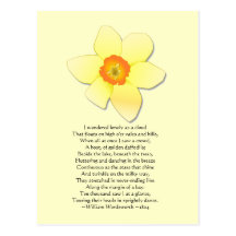 Daffodil ~ Wordsworth Poem Postcards