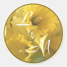 daffodile announcement envelope seal sticker