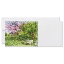Daffodils by Bench Personalized Rack Card