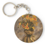 Daffodils in a Burlap Vase keychains