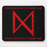Dagaz Rune red mousepads