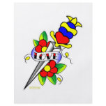 Dagger Flowers and Love Tattoo flyers