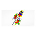 Dagger Flowers and Love Tattoo photo cards