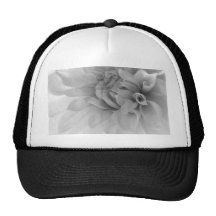 Dahlia Black & White Macro Trucker Hat