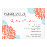 Dahlia Coral and Light blue Flower Announcement