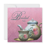 Dahlia Pink Teal Blue Bridal Tea Shower Invitation