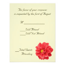 Dahlia Wedding RSVP Card Announcement