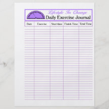 Daily Exercise Page, For Lifestyle Change Full Color Flyer