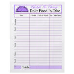 Daily Food In-Take page, for Lifestyle Change Flyer Design
