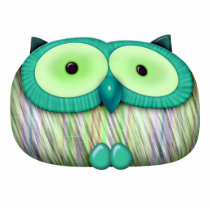 dainty aqua owl photo cut outs