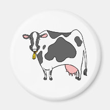 Dairy Cow Cartoon Refrigerator Magnet