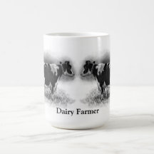 Dairy Farmer: Two Holstein Cows in Pencil: Art Mugs