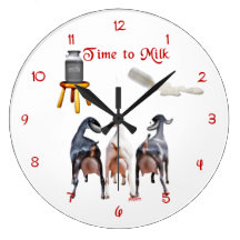Dairy Goats Milking Wall Clock