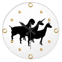 Dairy Goats Silhouette Wall Clock