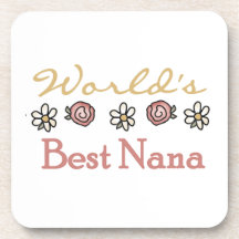 Daisies and Roses Best Nana Gifts Coaster
