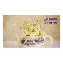 Daisies in a Teapot Business Card Template