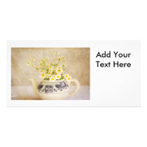 Daisies in a Teapot Personalized Photo Card