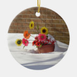 Daisies In The Snow Christmas Ornament