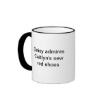 Daisy admires Caitlyn's new red shoes Mug