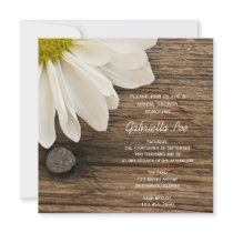 Daisy and Barn Wood Country Bridal Shower Invite