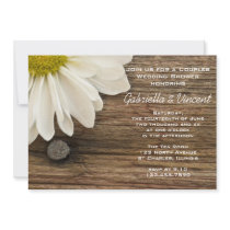 Daisy and Barn Wood Country Couples Wedding Shower Personalised Invite
