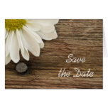 Daisy and Barn Wood Country Wedding Save the Date Cards