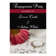 Daisy and Diamond Engagement Party Invitation