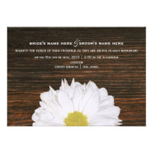 Daisy & Barnwood Rustic Wedding Invitation