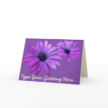 Daisy Card Blue Flowers Custom Greeting Cards