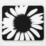Daisy Crazy - Black & White Daisy Mouse Pad mousepads