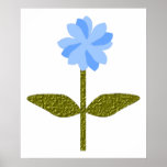 Daisy Flower Pretty Blue Poster posters