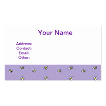 Daisy Flowers Purple Pattern Business Card