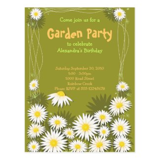 garden birthday party invitations