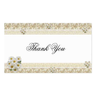 Daisy Gold Border Wedding Tag Business Card by CritterCreationsbyCW