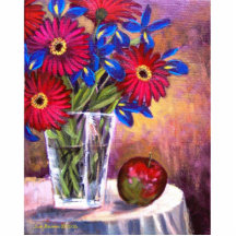 Daisy Iris Flowers Vase Still Life Art - Multi Photo Sculptures