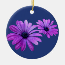 Daisy Ornament Purple Flowers Christmas Decoration
