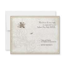 Daisy, Pansy, Rose n Butterfly - Wedding RSVP Card Personalized Invite