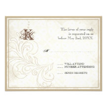 Daisy, Pansy, Rose n Butterfly - Wedding RSVP Card Personalized Invite