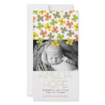 Daisy Pop Lime Peach Baby Announcement Photo Card photo cards