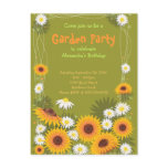 Daisy & Sunflower Garden Birthday Party Invitation postcards