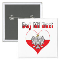 Daj Mi Buzi Eagle Heart Button