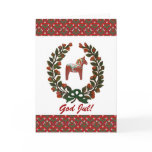 "Dala Horse Wreath: God Jul!" cards