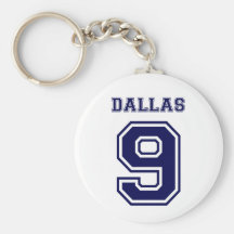 DALLAS BLUE NUMBER NINE KEYCHAIN